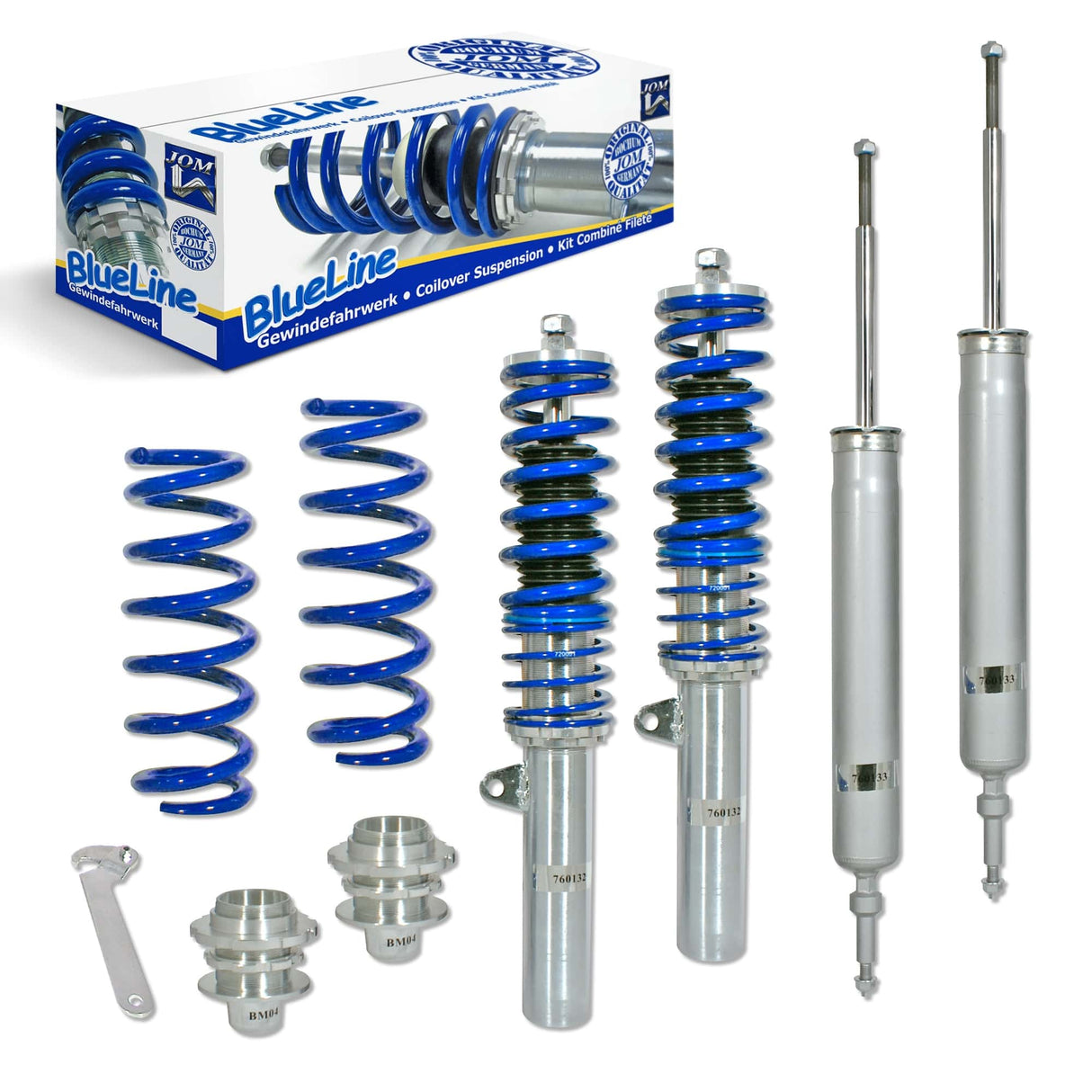 BlueLine coilover kit suitable for (E90, E91, E92, E93) built between 2005 and 2013, except X-Drive and M3 models 